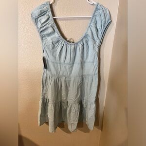 BP light wash dress light baby blue summer fit flare Mini Dress M